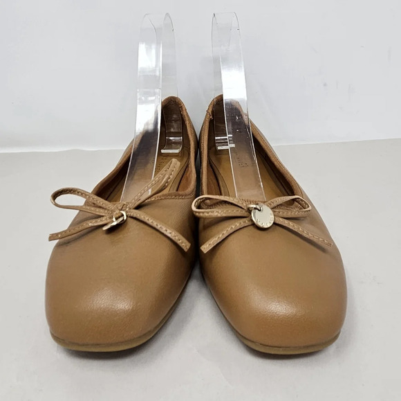 Ted Baker London Womens Bayana Bow Ballet Flats Shoes Sz 36.5=6 Tan Leather - Picture 2 of 13